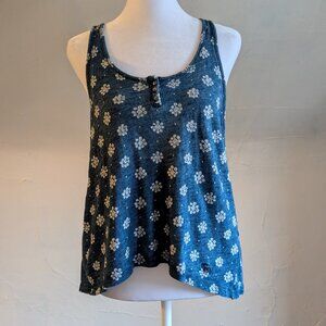 abercrombie & fitch y2k babydoll pattern button up tank (XS)